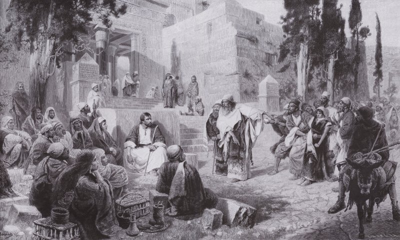 Jezus i kobieta przyłapana na cudzołóstwie (lito) autorstwa Vasilij Dmitrievich Polenov