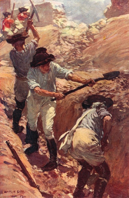 Clive in the Trenches at Arcot (kolor lito) autorstwa W.R.S. (after) Stott