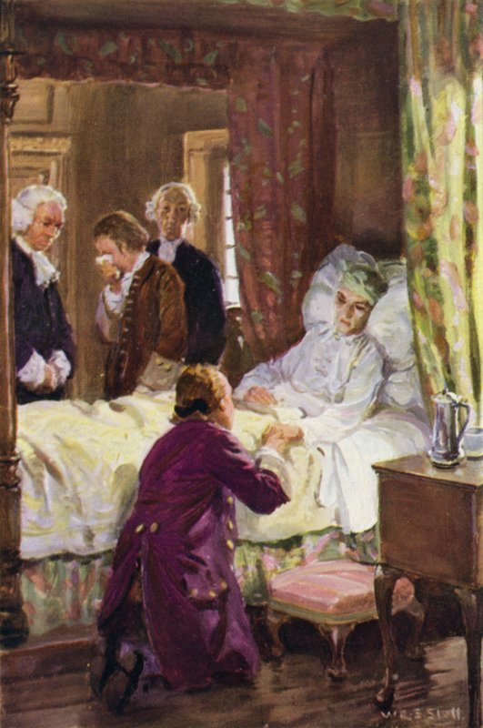 „Jones rzucił się u stóp swojego dobroczyńcy” (kolor lito) autorstwa W.R.S. (after) Stott