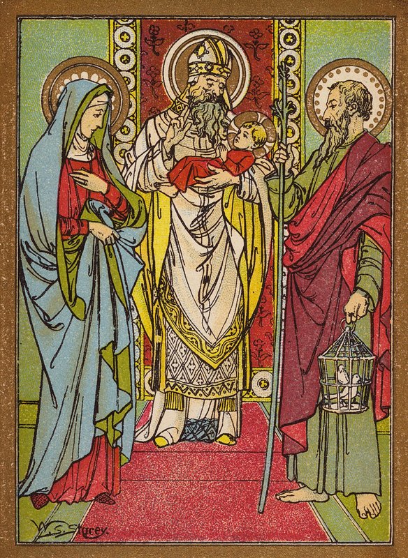 Oczyszczenie Najświętszej Maryi Panny (kolorowa litografia) autorstwa W.S. Stacey