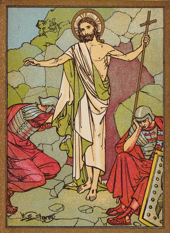 Zmartwychwstanie naszego Pana (kolorowa litografia) autorstwa W.S. Stacey