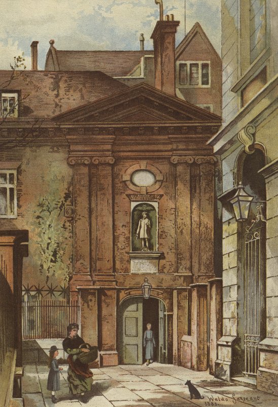 Brama, Szpital Chrystusa, Newgate Street, Miasto (chromolitho) autorstwa Waldo Sargeant