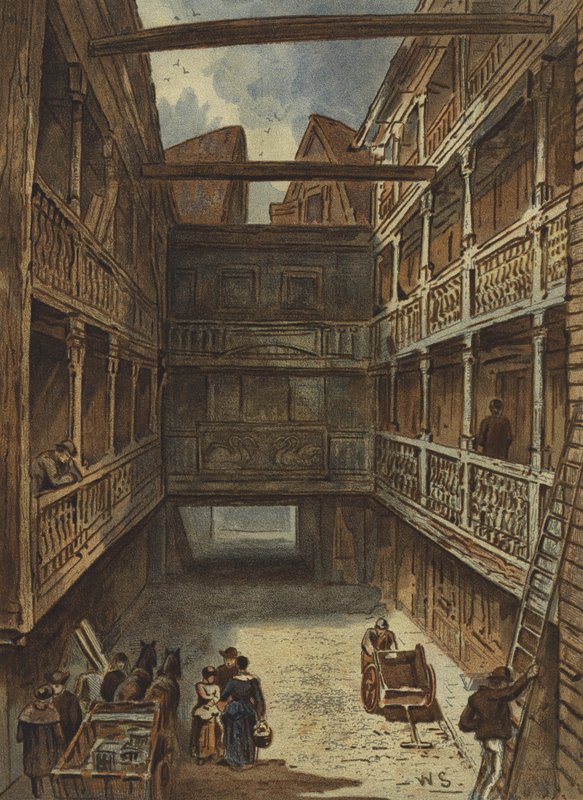 Zajazd Cztery łabędzie, Bishopsgate (chromolitho) autorstwa Waldo Sargeant