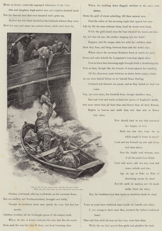 Grace Darling, autor: A C Swinburne autorstwa Walter Paget