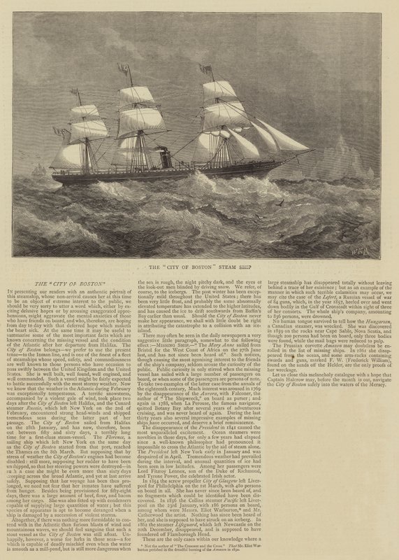 Statek parowy miasta Boston autorstwa Walter William May