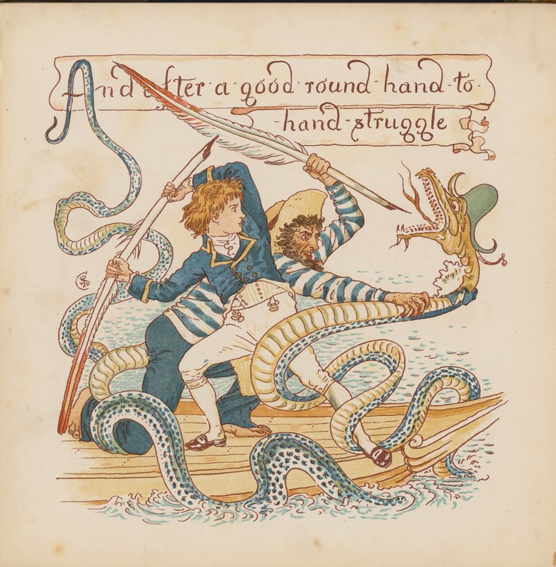 Ilustracja do Pothooks and Perseverance autorstwa Waltera Crane