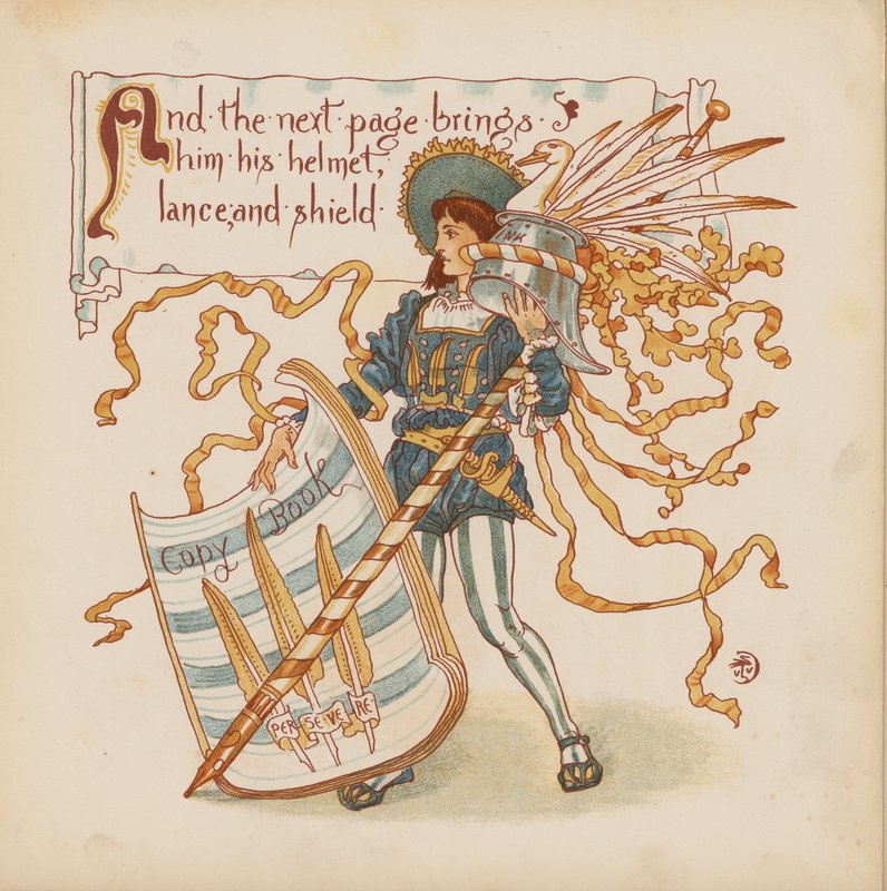 Ilustracja do Pothooks and Perseverance autorstwa Waltera Crane