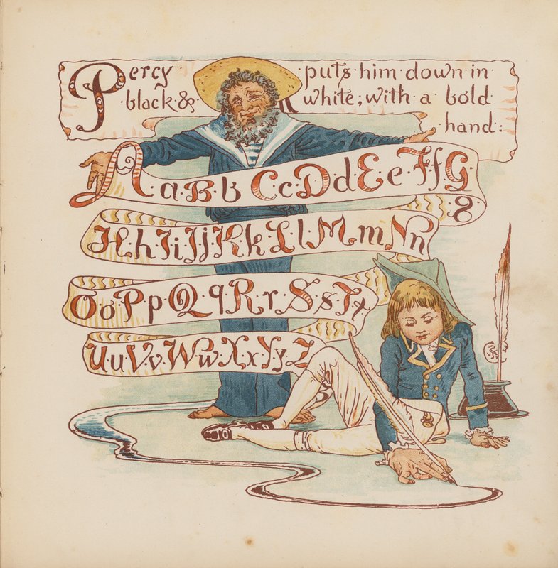 Ilustracja do Pothooks and Perseverance autorstwa Waltera Crane