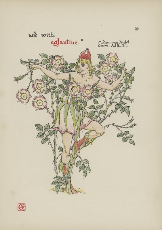 Kwiaty z Ogrodu Szekspira autorstwa Walter Crane