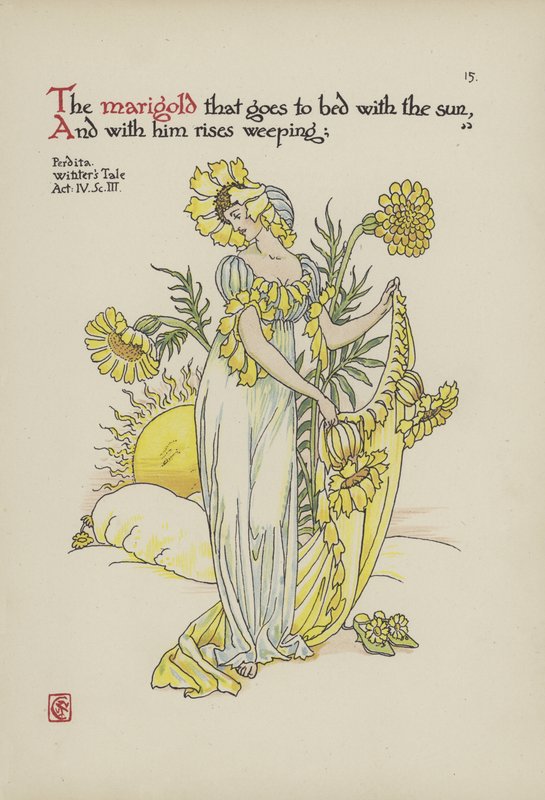 Kwiaty z Ogrodu Szekspira autorstwa Walter Crane
