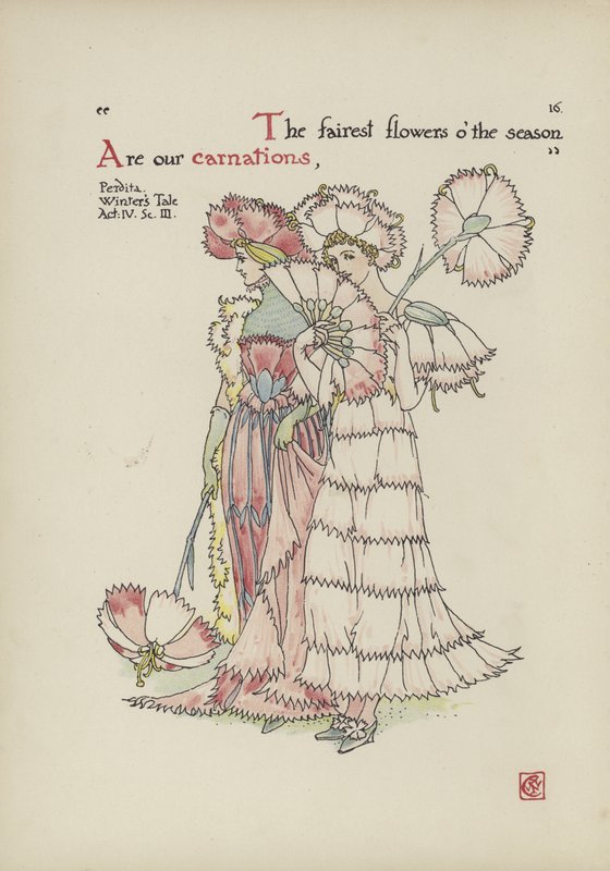 Kwiaty z Ogrodu Szekspira autorstwa Walter Crane