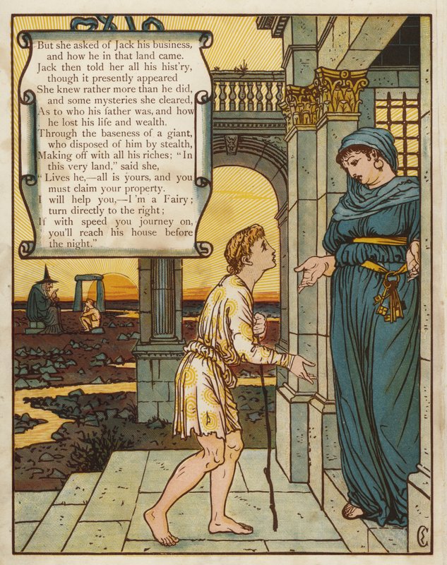 Jack i łodyga fasoli (kolor lito) autorstwa Walter Crane