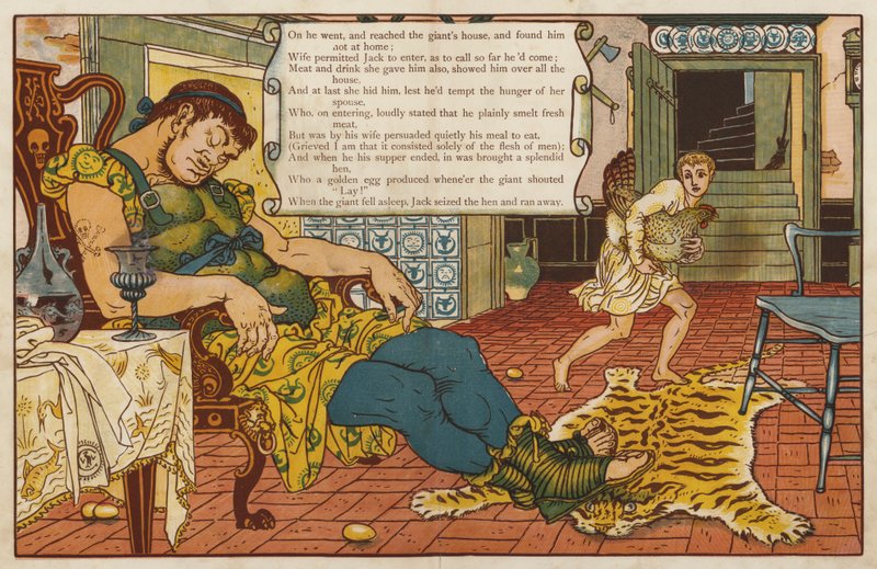 Jack i łodyga fasoli (kolor lito) autorstwa Walter Crane
