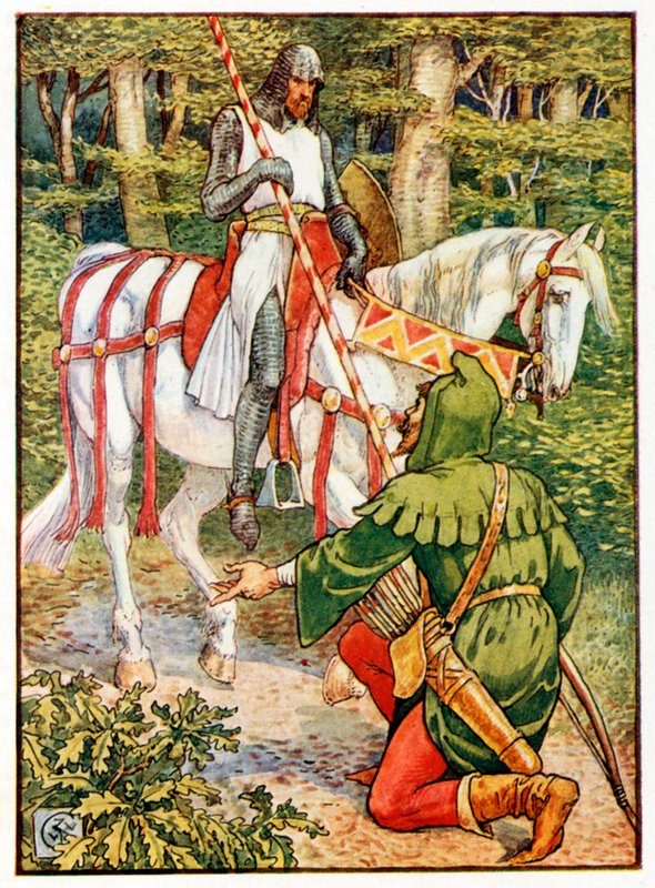 Lyttel Jan i Rycerz autorstwa Walter Crane
