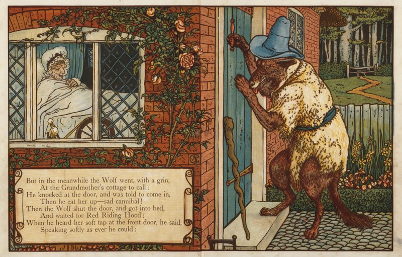 Czerwony Kapturek (kolor lito) autorstwa Walter Crane