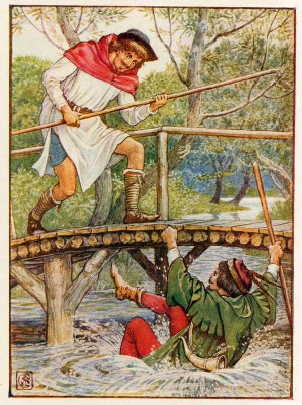 Robin Hood i Mały John autorstwa Walter Crane