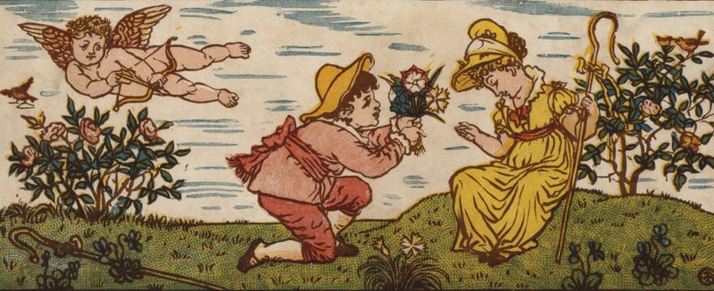 Róża jest czerwona; Błękit fioletu; Różowy jest słodki; I Ty też (kolor lito) autorstwa Walter Crane