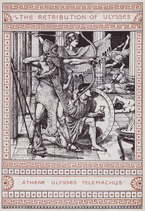 Odpłata Odyseuszowi (rycina) autorstwa Walter Crane