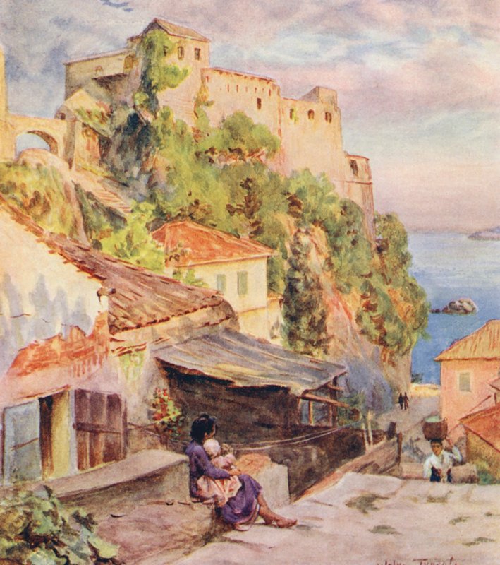 Castelnuovo, zatoka Boka Kotorska (kolorowa litografia) autorstwa Walter Frederick Roofe Tyndale