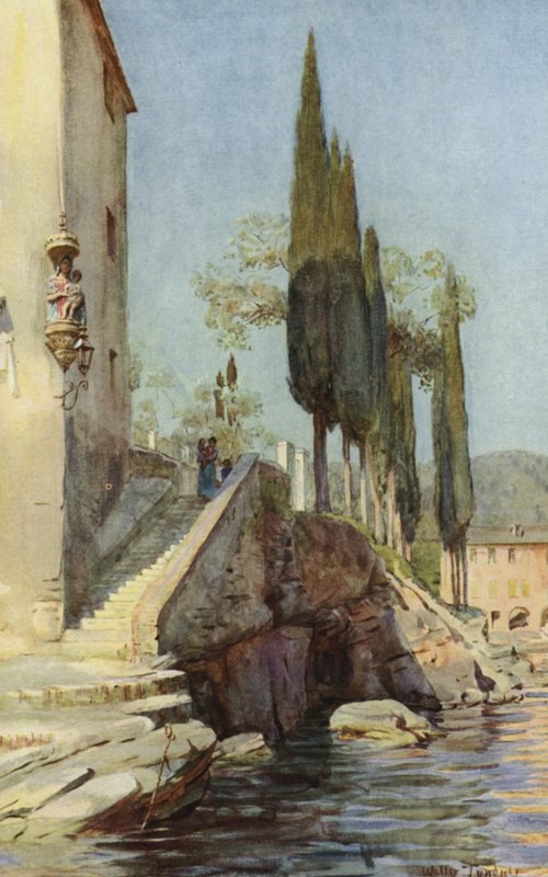 S Michele, Rapallo, Włochy (kolor lito) autorstwa Walter Frederick Roofe Tyndale
