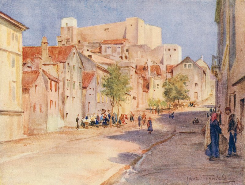 The High Street, Sebenico (kolorowa litografia) autorstwa Walter Frederick Roofe Tyndale