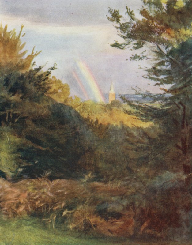 The New Forest: Lyndhurst Church z Emery Down (kolor lito) autorstwa Walter Frederick Roofe Tyndale