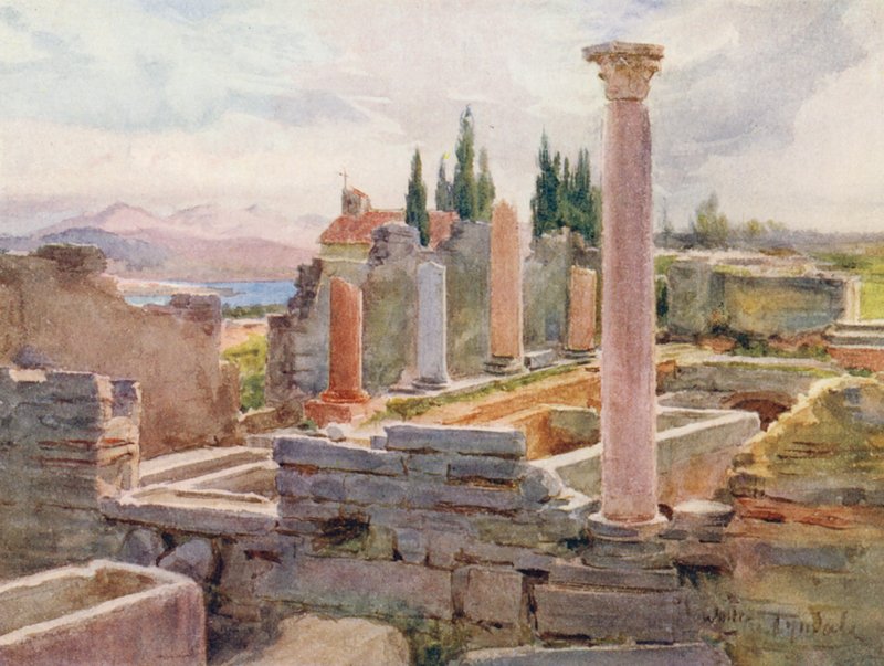 Ruiny Salony (kolorowa litografia) autorstwa Walter Frederick Roofe Tyndale