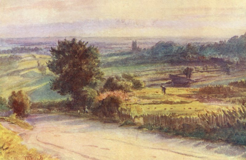 Wessex: Blackmore Vale z Shaftesbury (kolorowa litografia) autorstwa Walter Frederick Roofe Tyndale