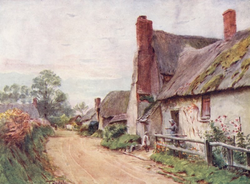 Wessex: Domek w Incleton, niedaleko Dorchester (kolorowa litografia) autorstwa Walter Frederick Roofe Tyndale