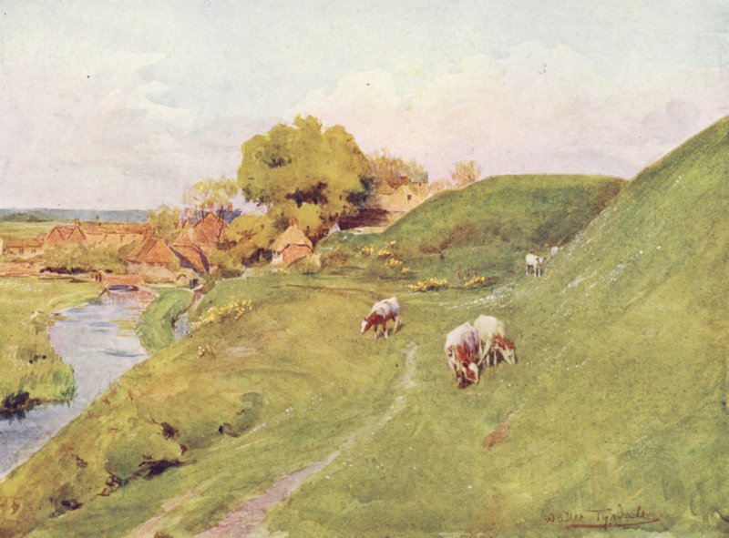 Wessex: Na starych murach Wareham (kolorowa litografia) autorstwa Walter Frederick Roofe Tyndale