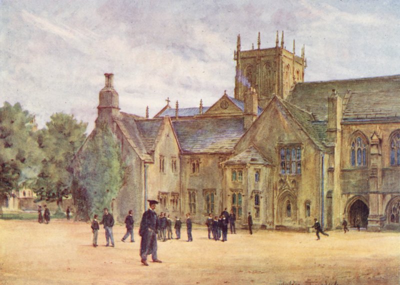 Wessex: Sherborne College (druk kolorowy) autorstwa Walter Frederick Roofe Tyndale