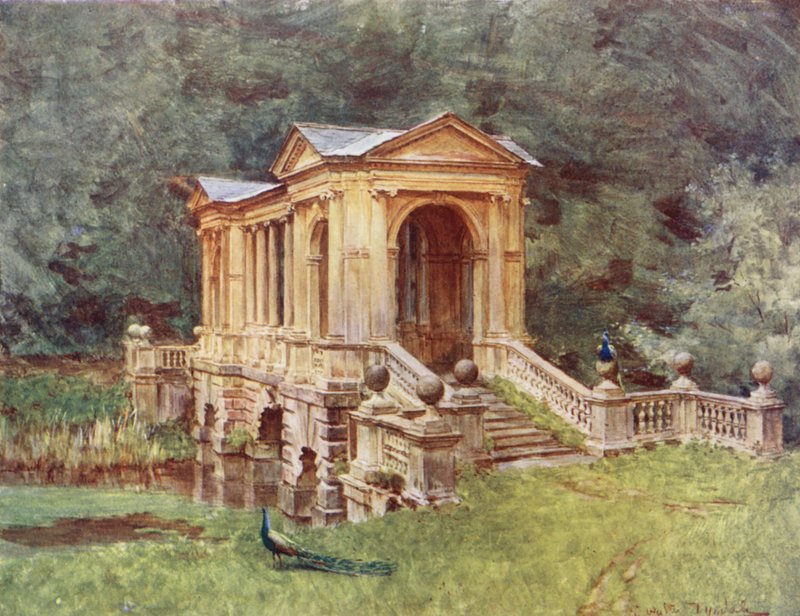 Wessex: Most w Prior Park, Bath (kolorowa litografia) autorstwa Walter Frederick Roofe Tyndale