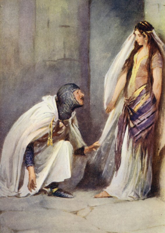 Ilustracja do Ivanhoe autorstwa Sir Waltera Scotta (kolor lito) autorstwa Walter Grieve