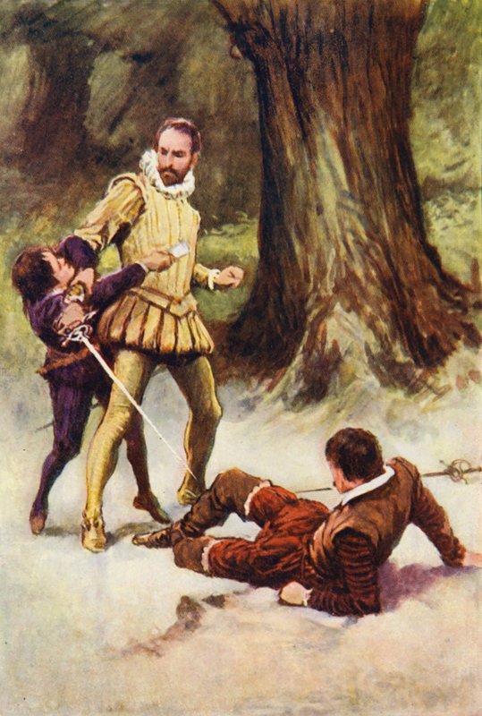 Ilustracja do Kenilworth autorstwa Sir Waltera Scotta (kolorowa litografia) autorstwa Walter Grieve