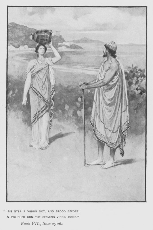 Ilustracja do Odysei Homera Papieża (lito) autorstwa Walter Paget