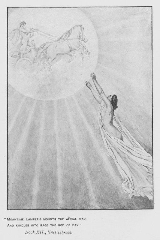 Ilustracja do Odysei Homera Papieża (lito) autorstwa Walter Paget