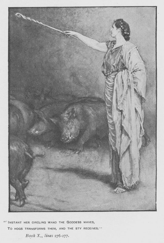 Ilustracja do Odysei Homera Papieża (lito) autorstwa Walter Paget