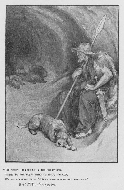 Ilustracja do Papieskiej Odysei Homera (lito) autorstwa Walter Paget