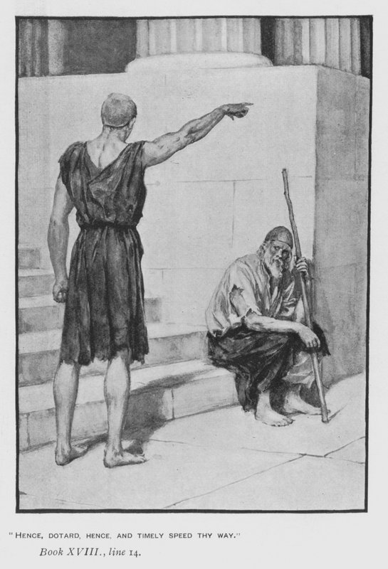 Ilustracja do Papieskiej Odysei Homera (lito) autorstwa Walter Paget