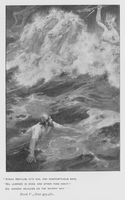 Ilustracja do Papieskiej Odysei Homera (lito) autorstwa Walter Paget
