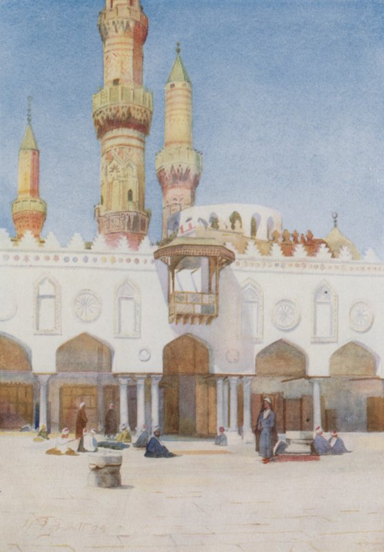 Dziedziniec meczetu El Azhar, Uniwersytet w Kairze autorstwa Walter Spencer Stanhope Tyrwhitt