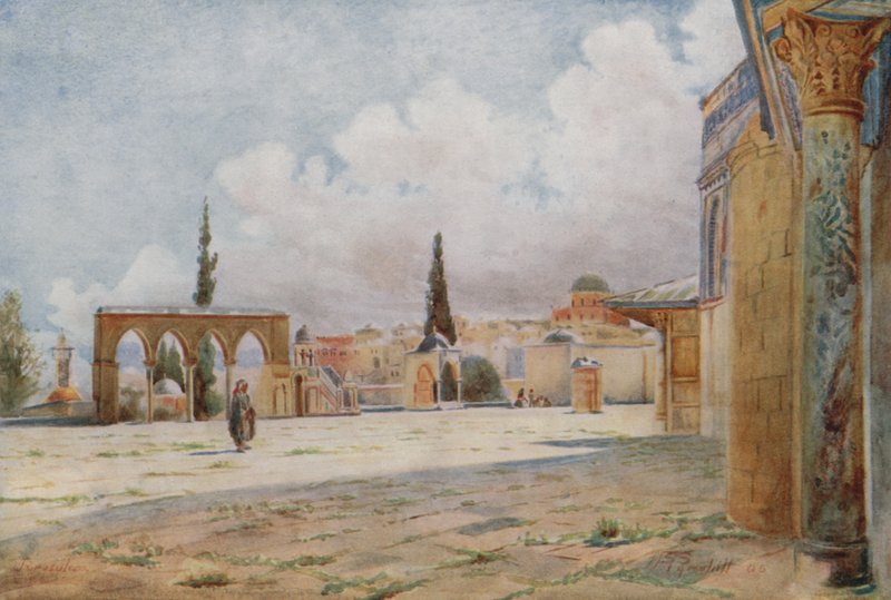 Południowy ganek meczetu i letnia ambona, Jerozolima autorstwa Walter Spencer Stanhope Tyrwhitt