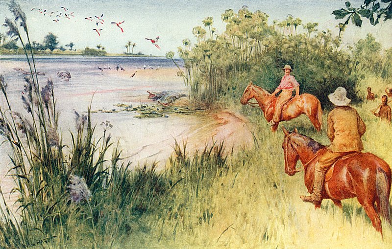 Livingstone i Oswell Dotrzyj do Zambezi w Sesheke autorstwa Walter Stanley Paget