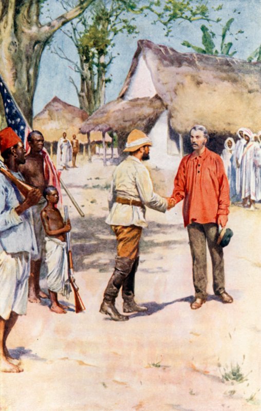 Livingstone i Stanley w Ujiji autorstwa Walter Stanley Paget