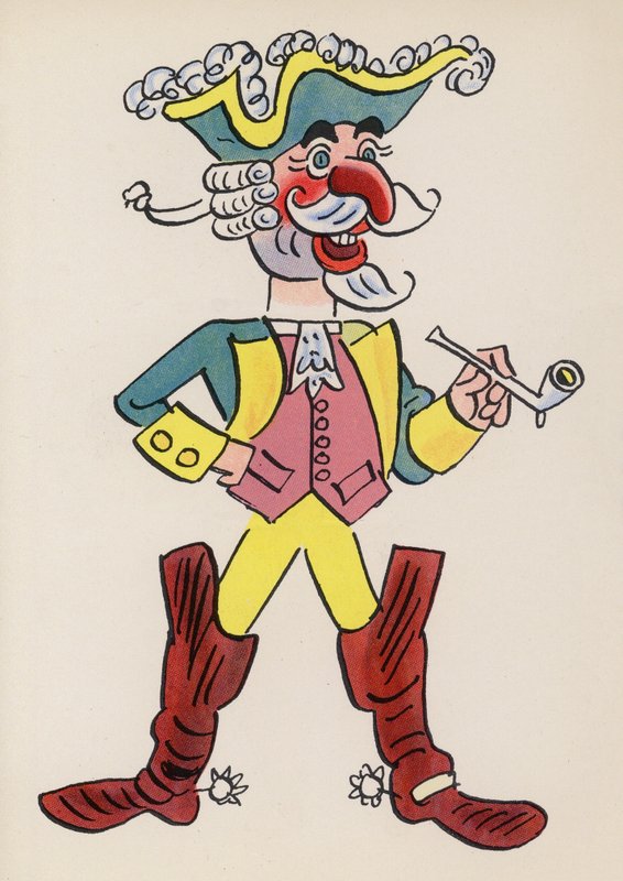 Postacie z książek dla dzieci: Baron Munchausen (kolorowa litografia) autorstwa Walter Trier
