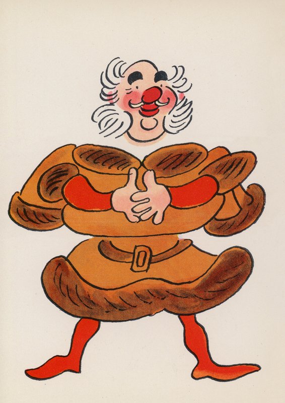 Figurki z książek dla dzieci: Falstaff (kolorowa litografia) autorstwa Walter Trier