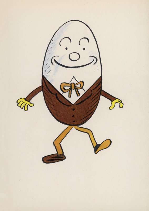 Figurki z książek dla dzieci: Humpty Dumty (kolorowa litografia) autorstwa Walter Trier