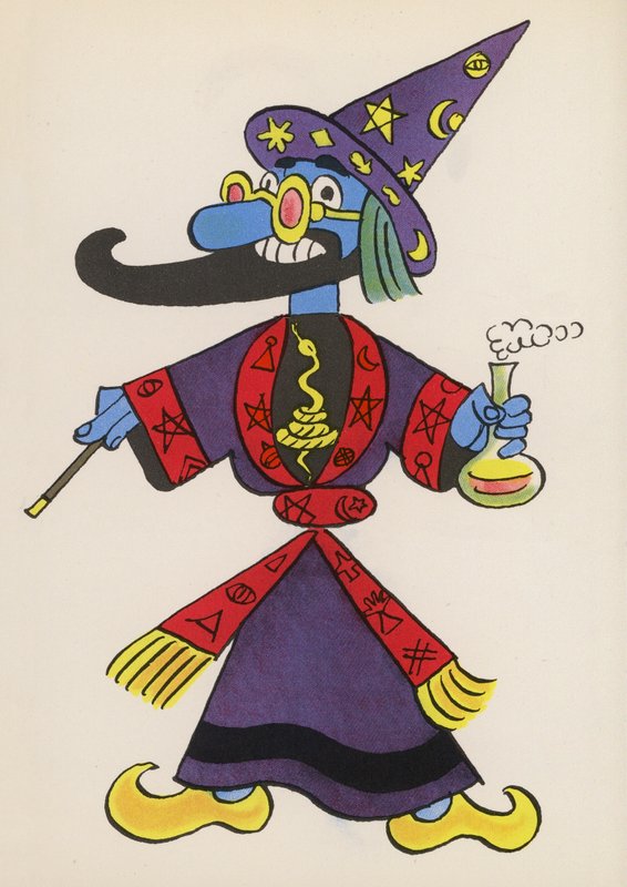 Figurki z książek dla dzieci: Magik (kolorowa litografia) autorstwa Walter Trier