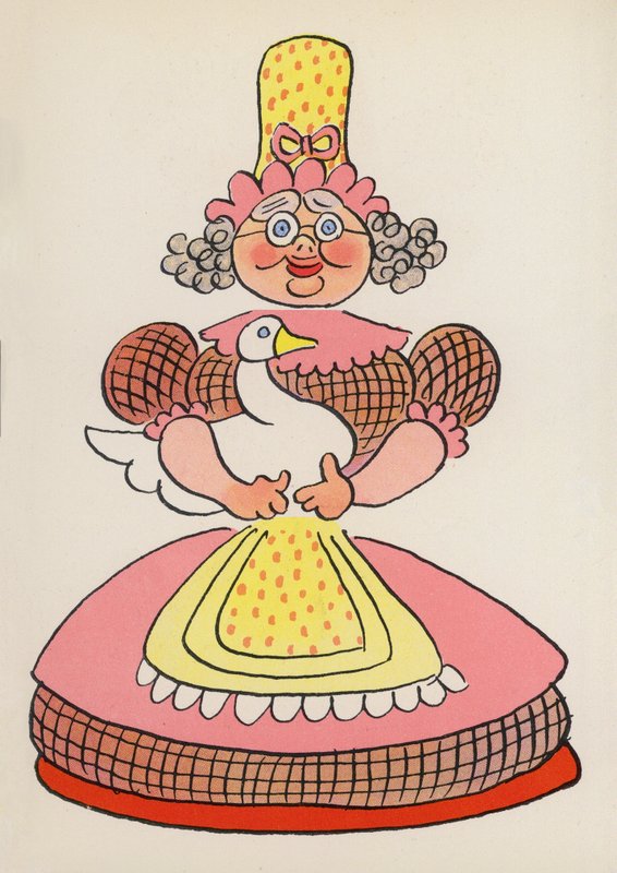 Figurki z książek dla dzieci: Mother Goose (kolorowa litografia) autorstwa Walter Trier