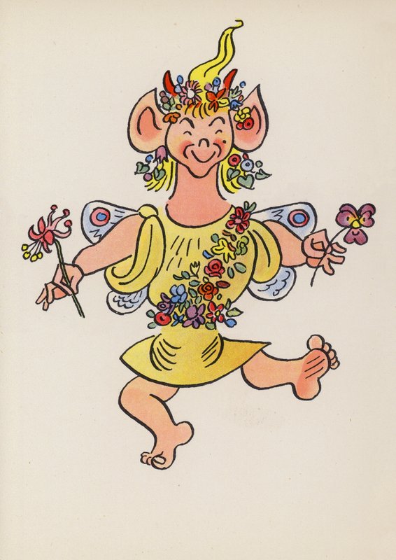 Figurki z książek dla dzieci: Puck (kolorowa litografia) autorstwa Walter Trier